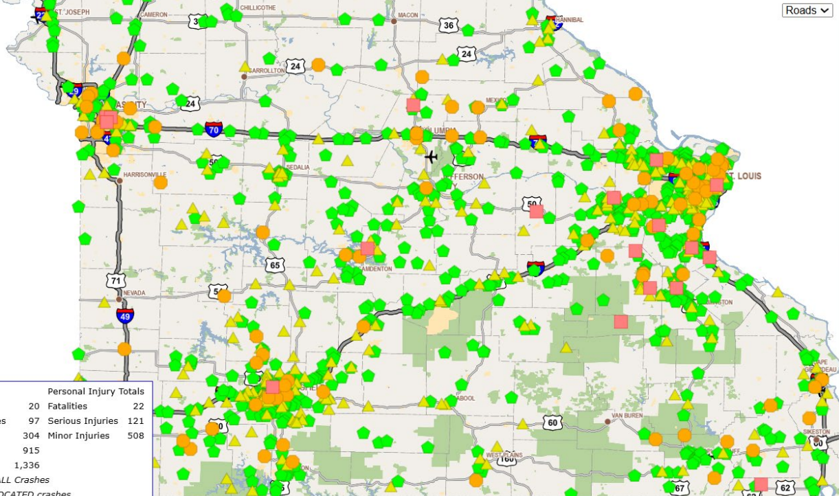Interactive map of Missouri