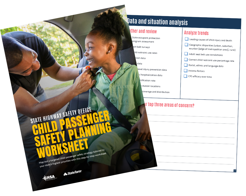Cover of a child passenger safety worksheet
