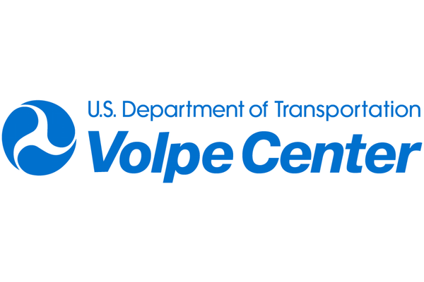 Logo in blue for the U.S. Department of Transportation Volpe Center