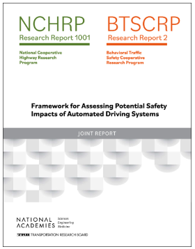 Framework for Assessing Potential Safety Impacts of Automated Driving Systems National Academies of Sciences, Engineering, and Medicine. 2022. Framework for Assessing Potential Safety Impacts of ADC