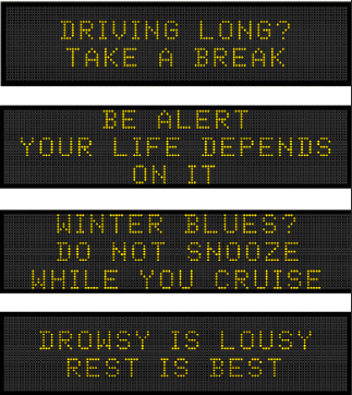 Drowsy driving message boards