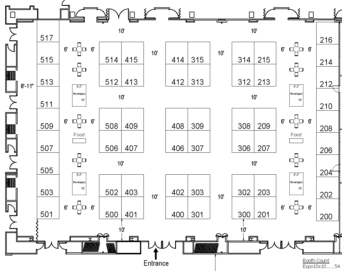 Map of exhibit hall for the GHSA 2022 Annual Meeting